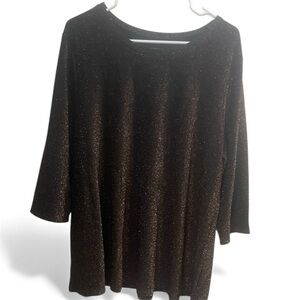 Jessica London Women’s plus size 18/20 black with gold sparkles blouse! GUC!
